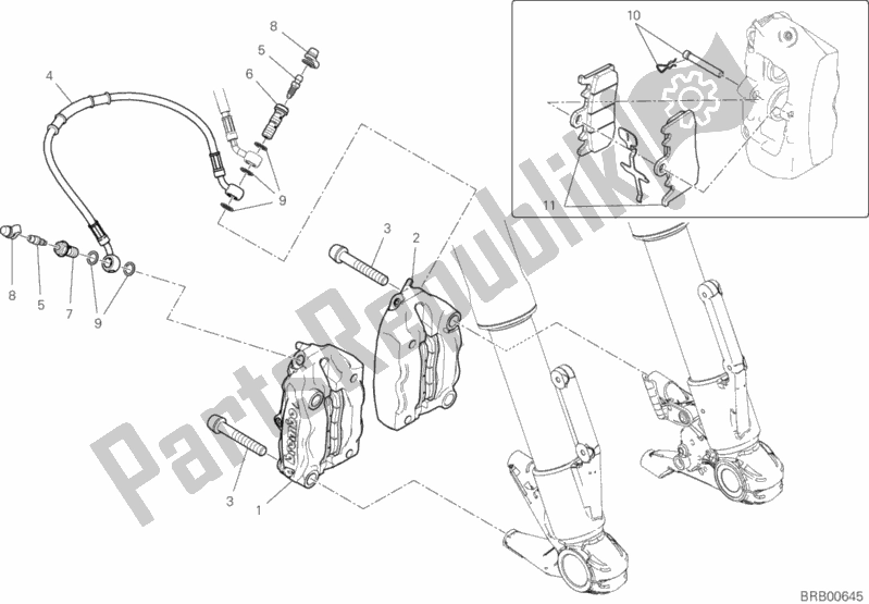 Alle onderdelen voor de Voorremsysteem van de Ducati Scrambler 1100 Special USA 2018